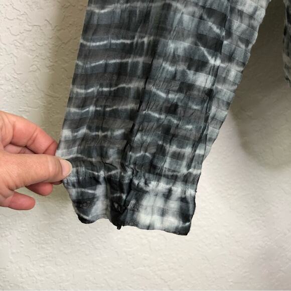 Soft Surroundings black gray sheer striped popover top size Petite Extra Large - Picture 13 of 15